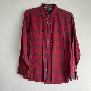 Ted Baker: London, Red Plaid Dress Shirt, Size 4 (L)